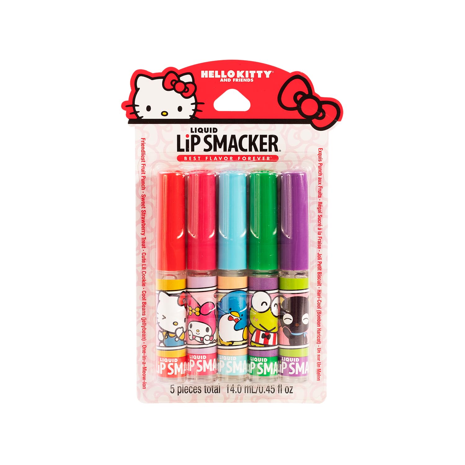Sanrio Hello Kitty and Friends Flavored Liquid Lip Gloss for Dry Lips | For Kids, Men, and Women | Christmas Gift Set of