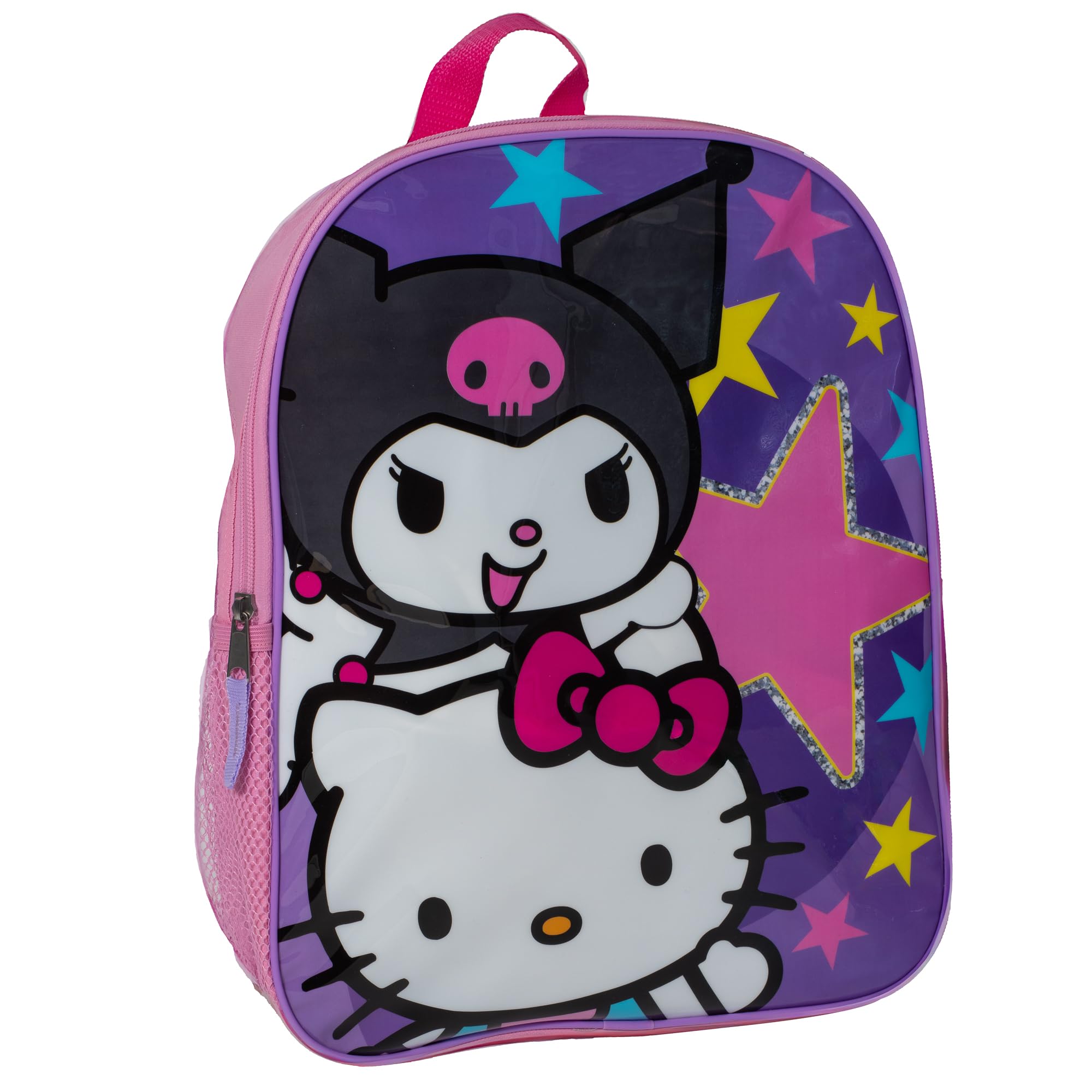  Sanrio Hello Kitty & Kuromi AI Accessory Innovations Adjustable Kids Backpack for Elementary School Girls - Large Purpl