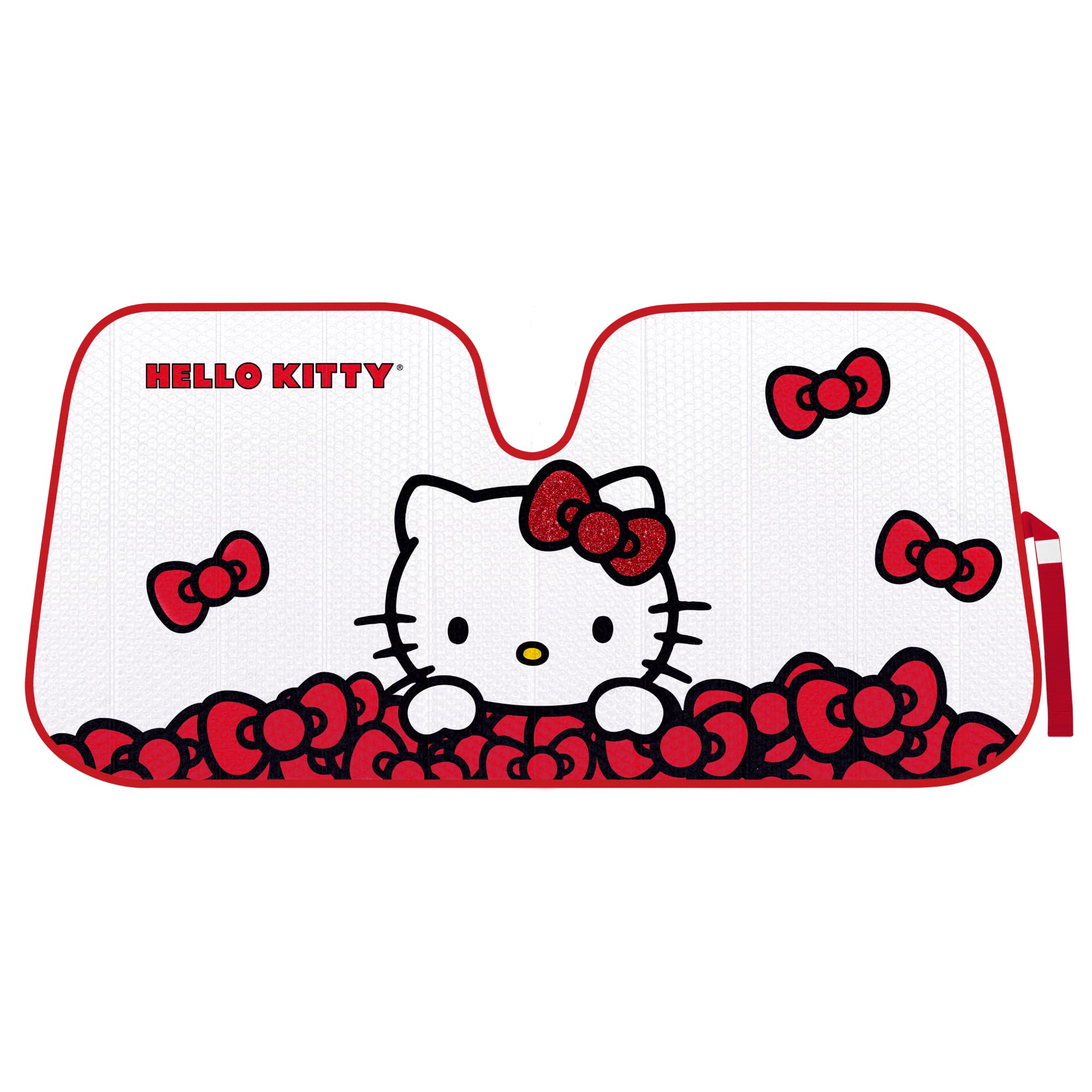Hello Kitty Official Sanrio Car Windshield Sun Shade - Red Bow Dreams