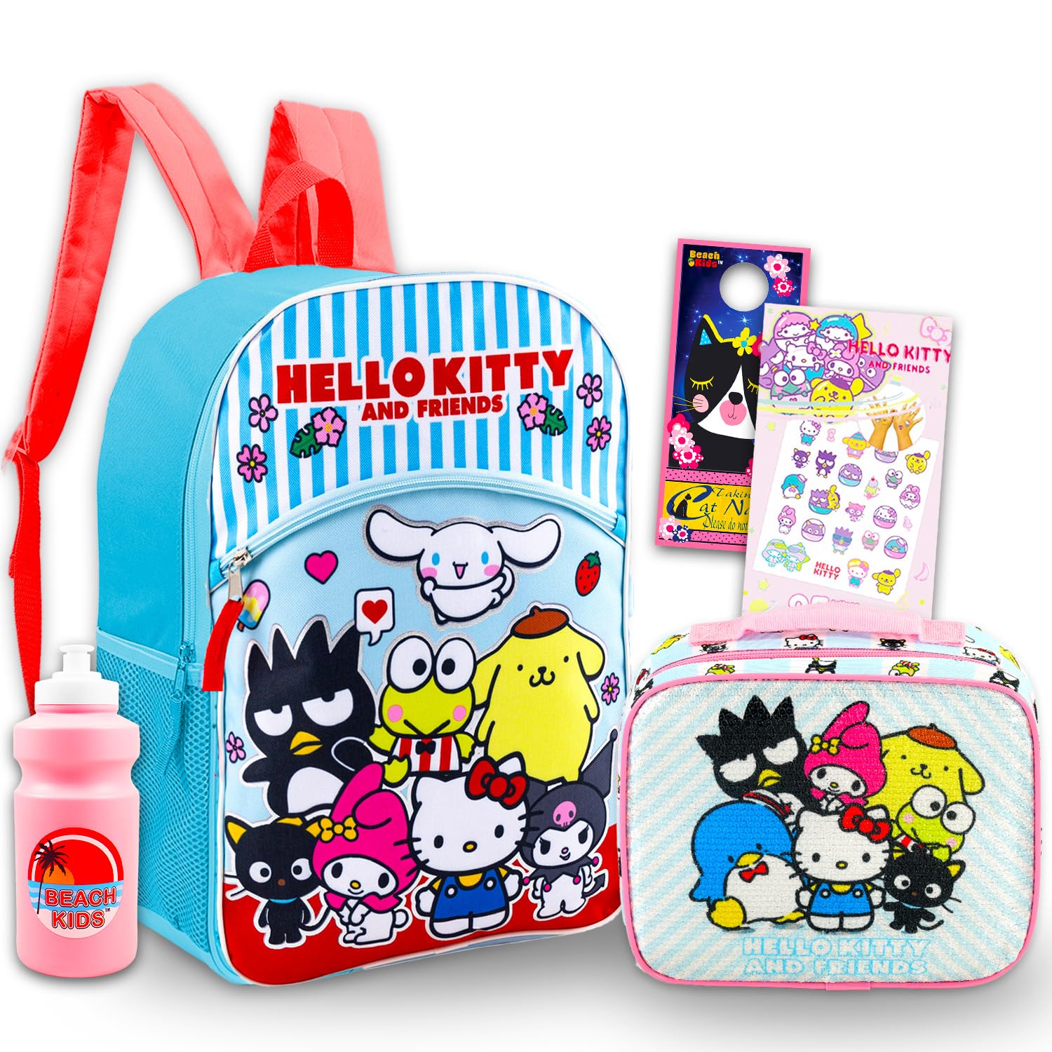 Hello Kitty and Friends 16" Backpack Lunch Box Bundle | Girls School Supplies
