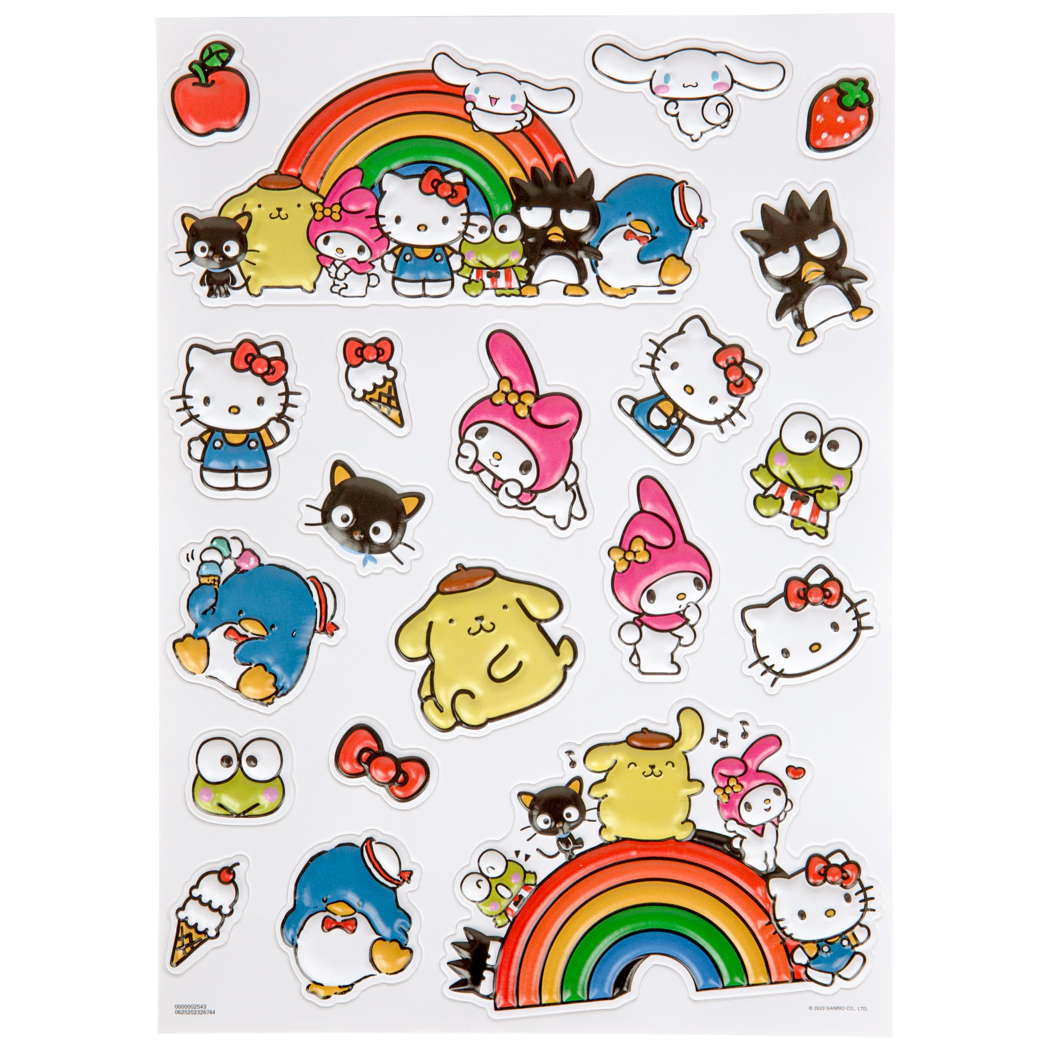 Hello Kitty and Friends Sanrio Raised Sticker Sheet for Kids Collectors Travel Keepsake