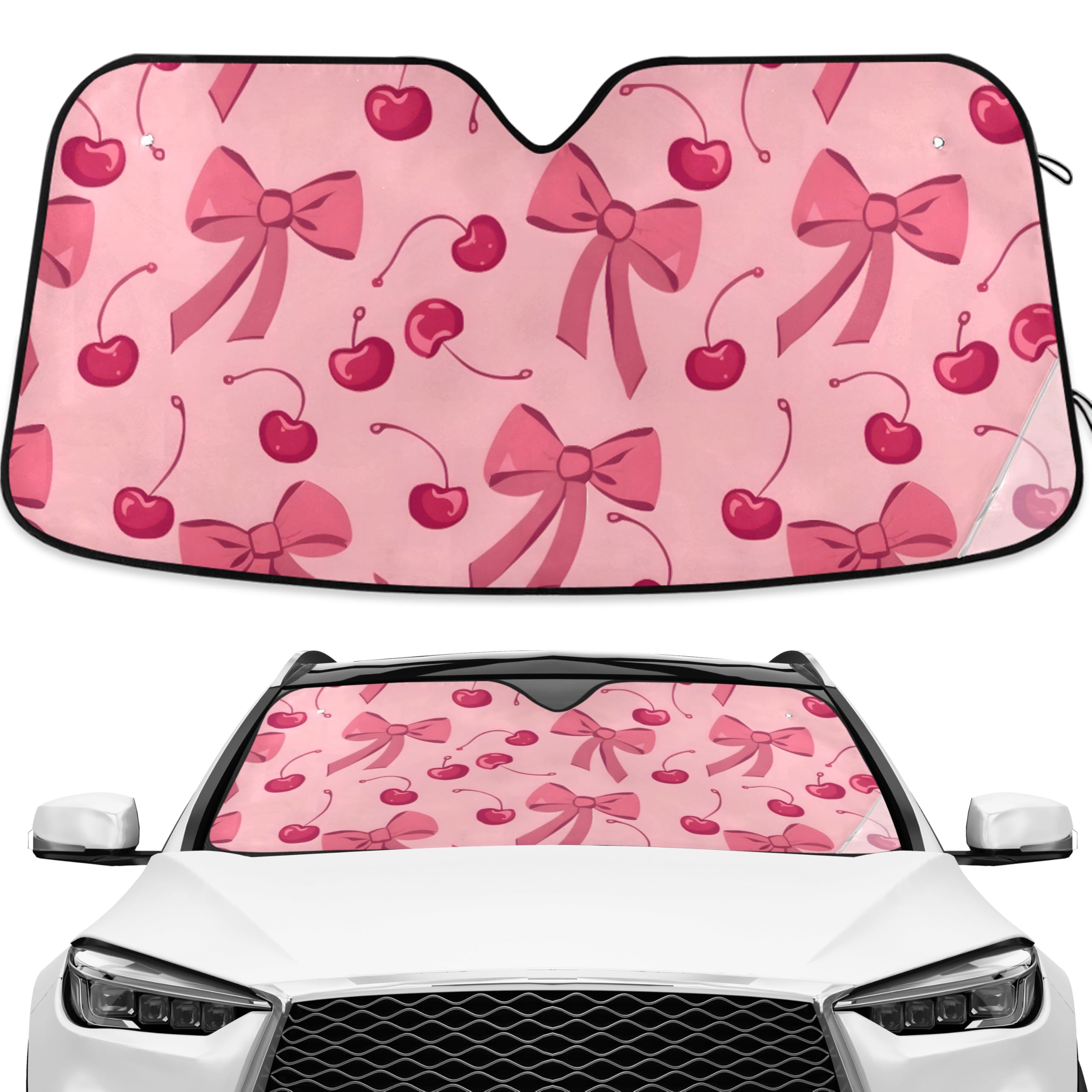 Bow Cherry Pink UV Blocking Windshield Sun Shade for Car Truck SUV to Keep Your Vehicle Cool
Bow Cherry Pink Accordion F
